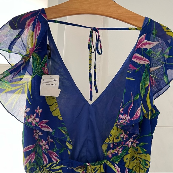 Tropical + Flowy Blue H&M Mini Dress - Picture 3 of 7